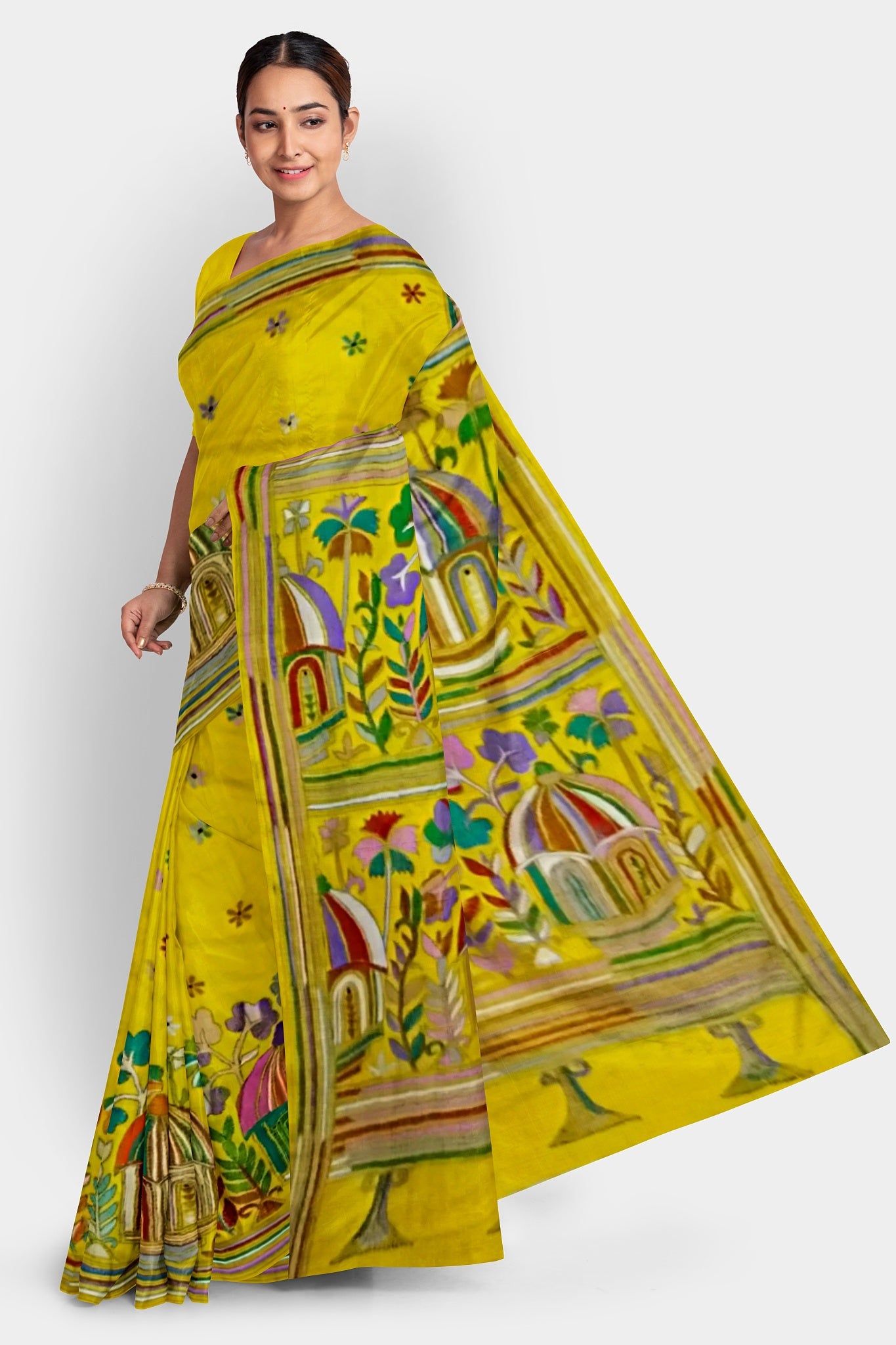 Kantha Stitch: Stylish Blended Silk Saree showcasing Traditional Artistry in Modern Indian Fashion with BP
