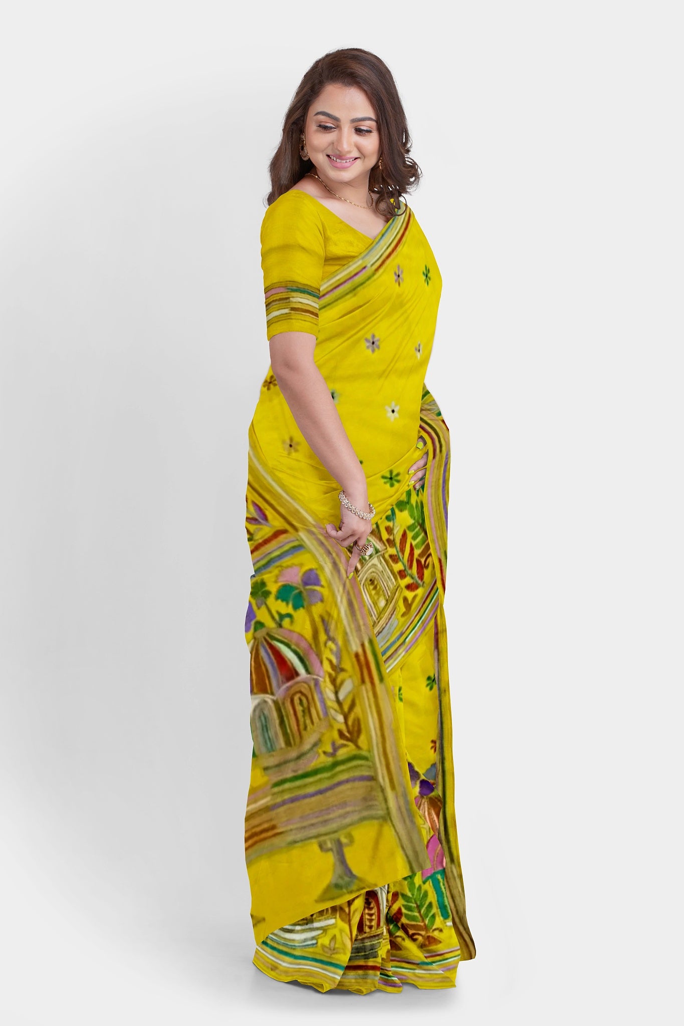 Kantha Stitch: Stylish Blended Silk Saree showcasing Traditional Artistry in Modern Indian Fashion with BP