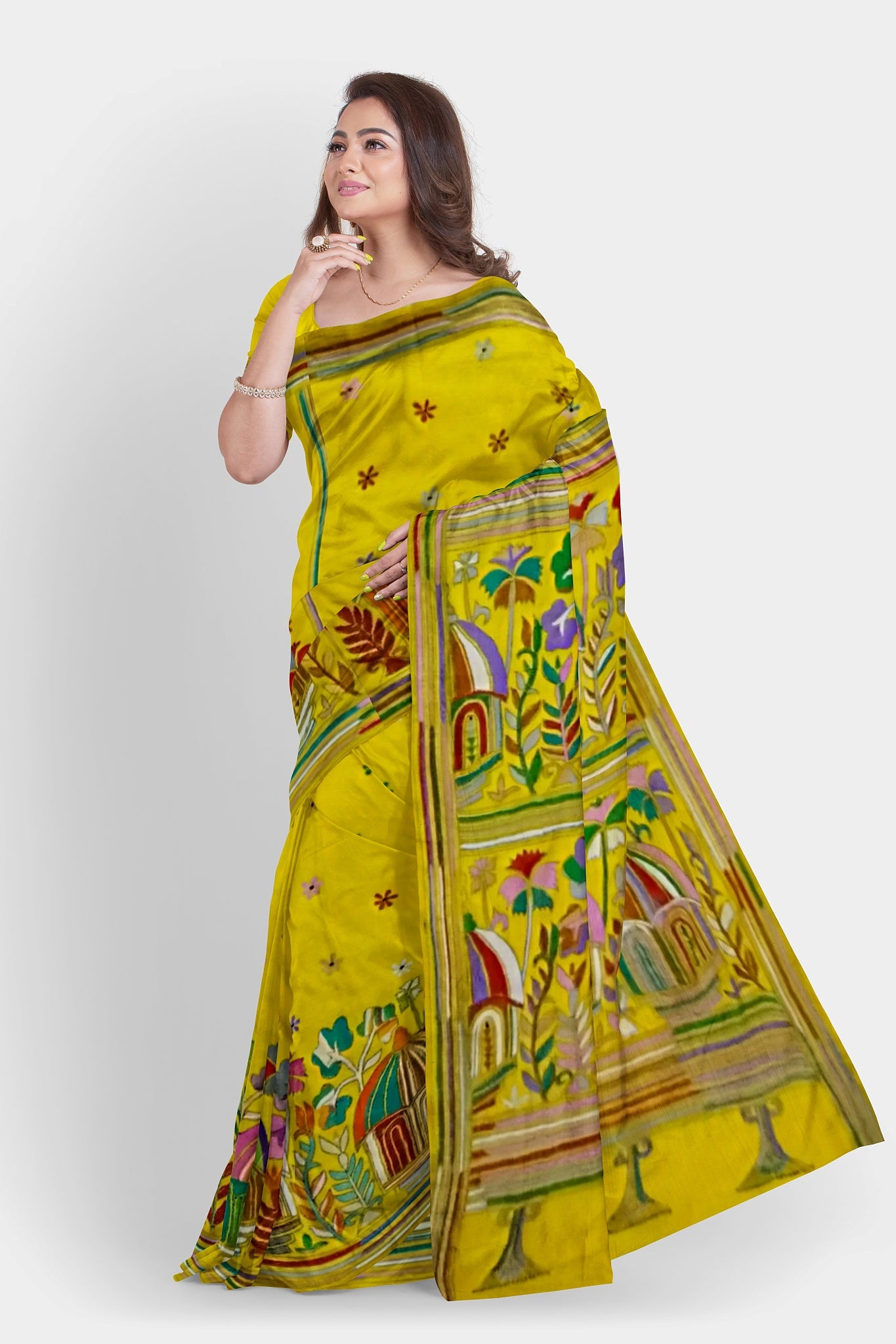 Kantha Stitch: Stylish Blended Silk Saree showcasing Traditional Artistry in Modern Indian Fashion with BP