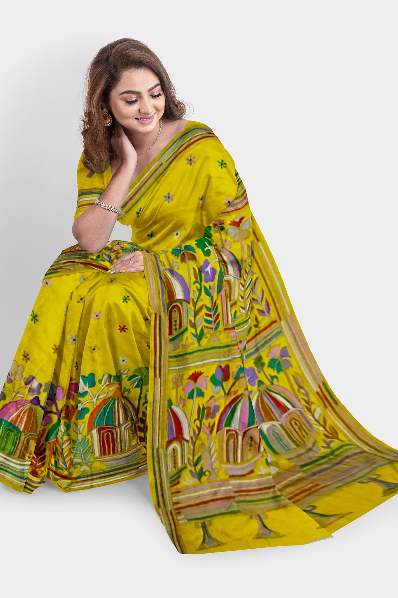 Kantha Stitch: Stylish Blended Silk Saree showcasing Traditional Artistry in Modern Indian Fashion with BP