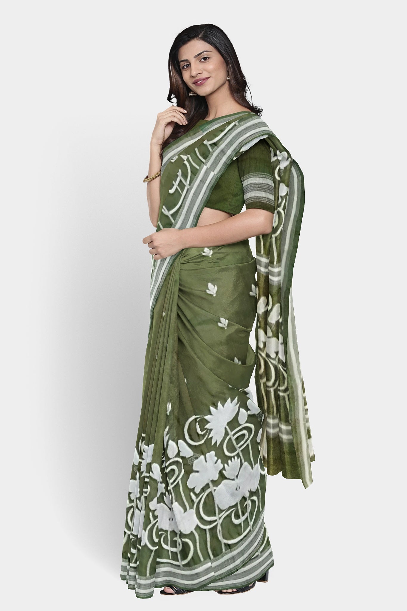 Kantha Stitch: Stylish Blended Silk Saree showcasing Traditional Artistry in Modern Indian Fashion with BP