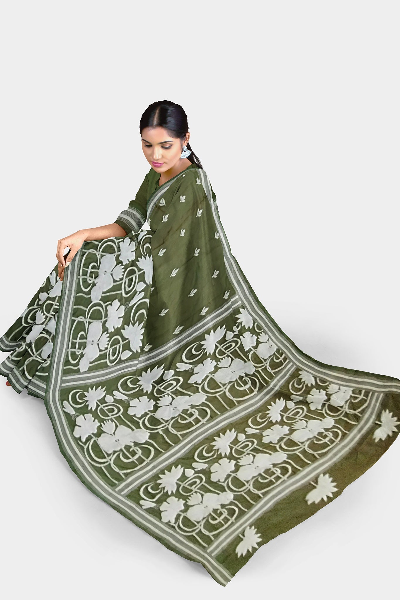 Kantha Stitch: Stylish Blended Silk Saree showcasing Traditional Artistry in Modern Indian Fashion with BP