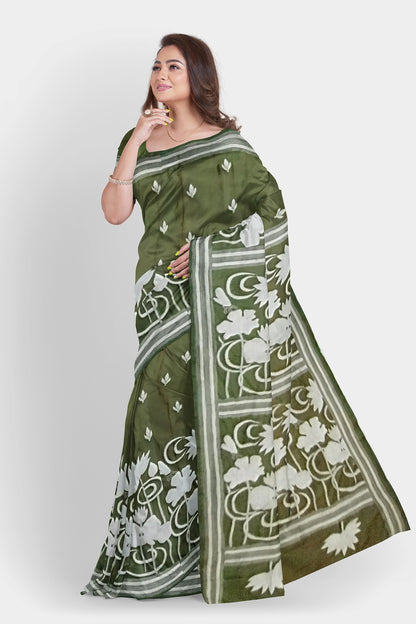 Kantha Stitch: Stylish Blended Silk Saree showcasing Traditional Artistry in Modern Indian Fashion with BP