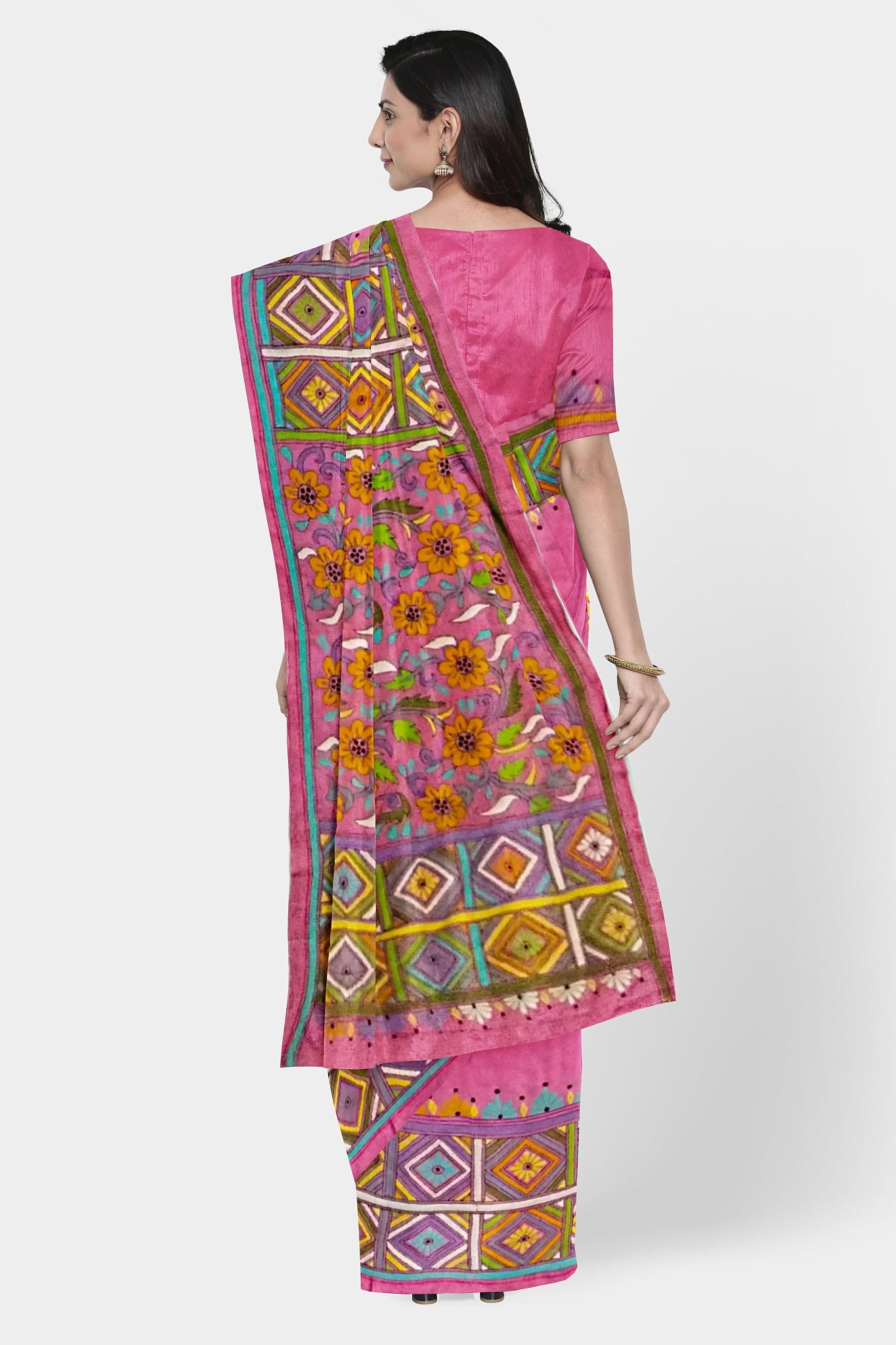 Kantha Stitch: Stylish Blended Silk Saree showcasing Traditional Artistry in Modern Indian Fashion with BP