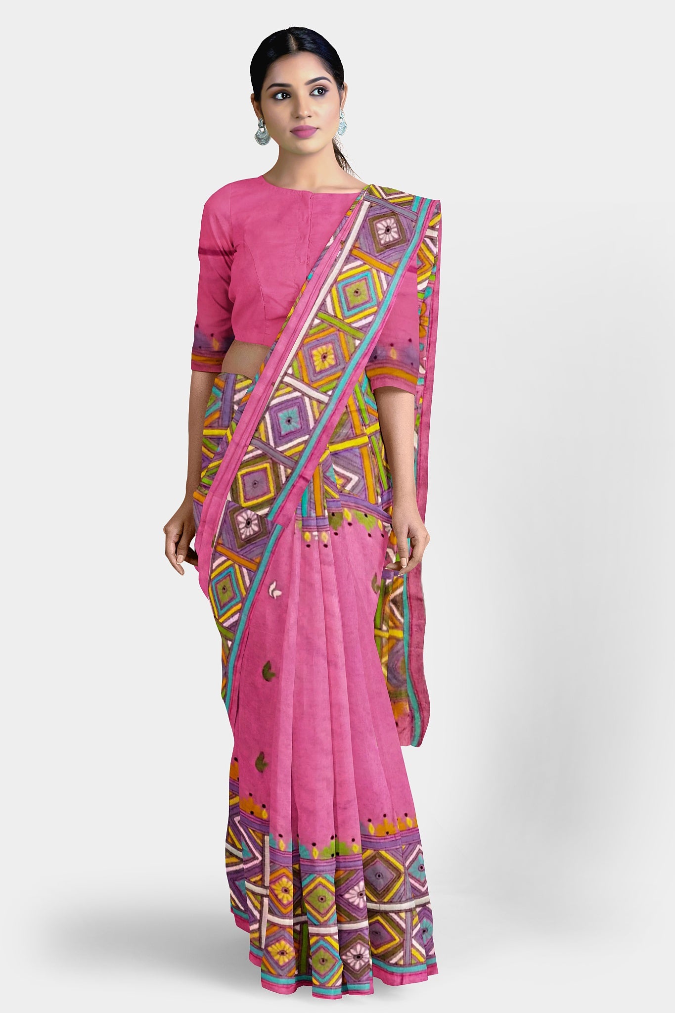 Kantha Stitch: Stylish Blended Silk Saree showcasing Traditional Artistry in Modern Indian Fashion with BP