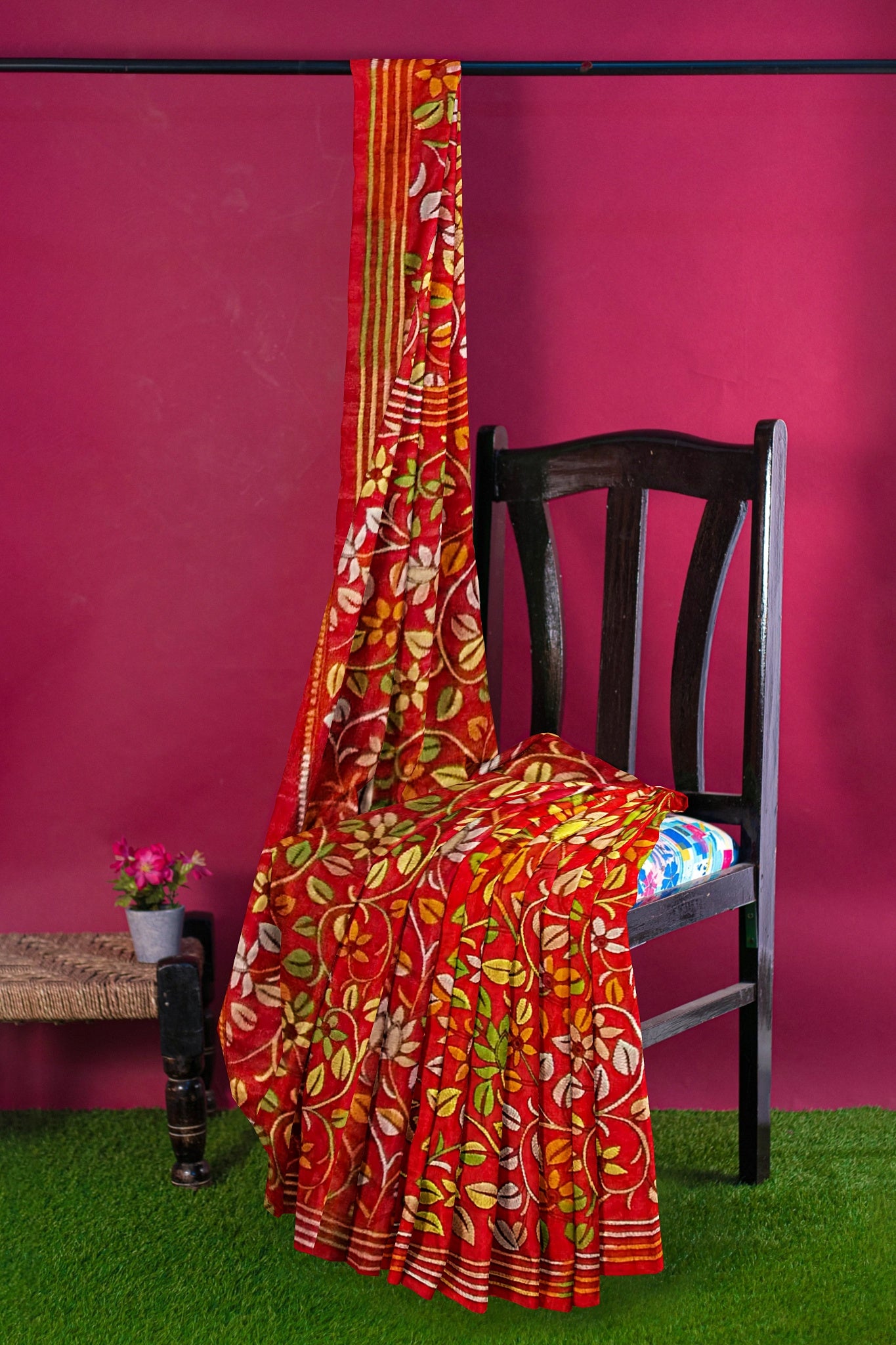 Kantha Stitch: Stylish Blended Silk Saree showcasing Traditional Artistry in Modern Indian Fashion With BP