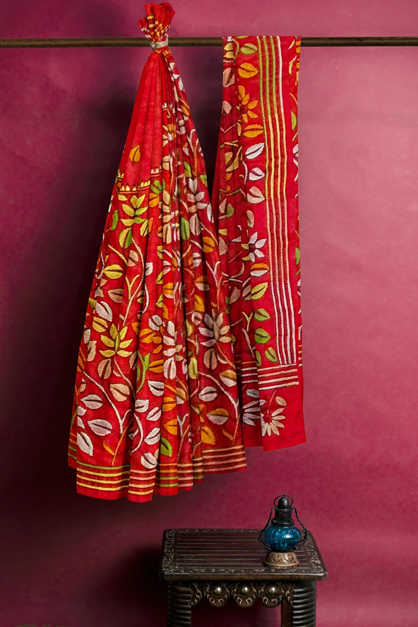 Kantha Stitch: Stylish Blended Silk Saree showcasing Traditional Artistry in Modern Indian Fashion With BP