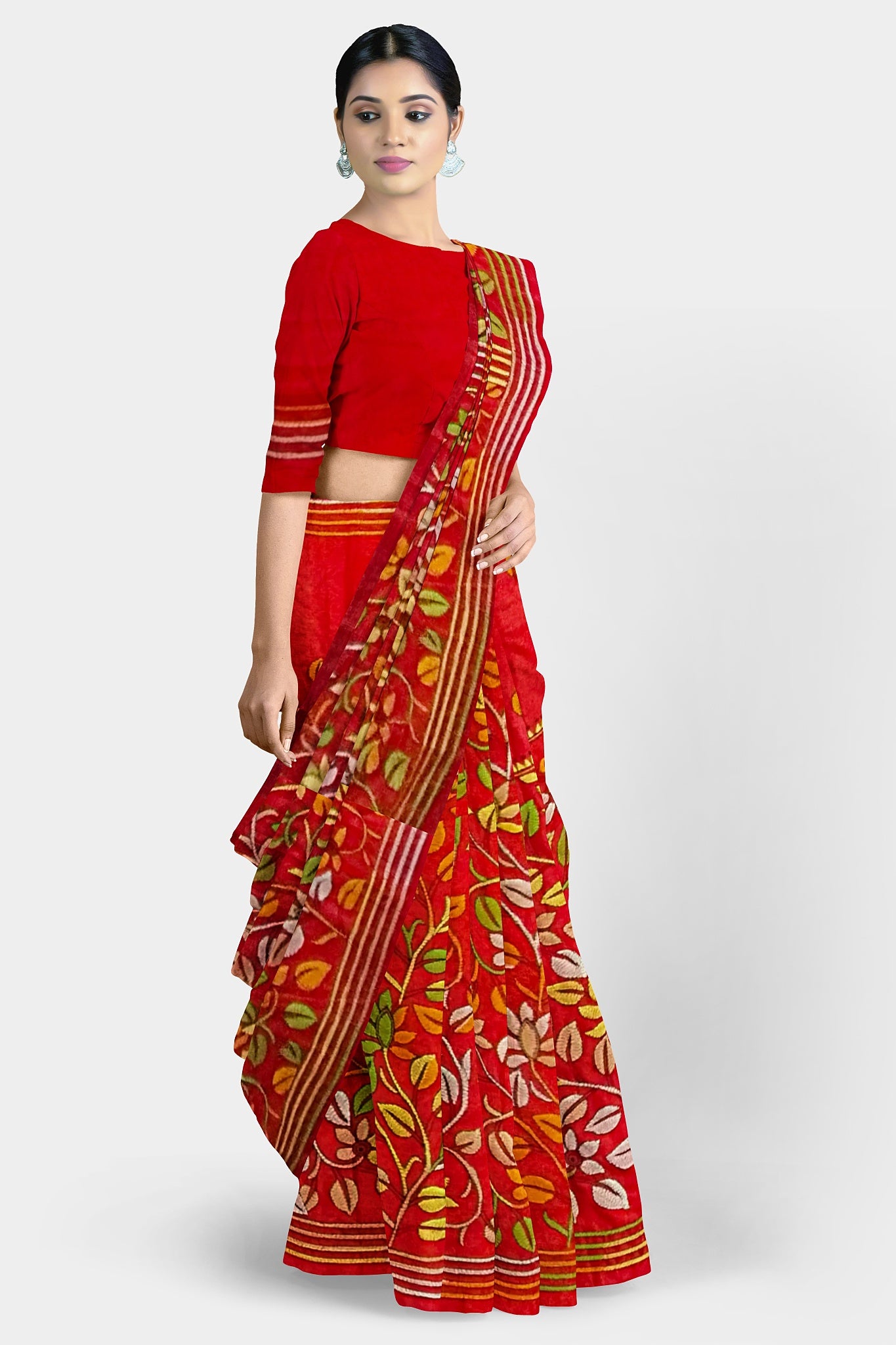 Kantha Stitch: Stylish Blended Silk Saree showcasing Traditional Artistry in Modern Indian Fashion With BP