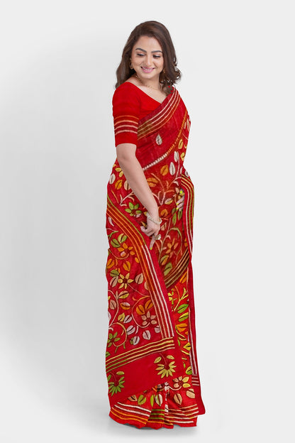Kantha Stitch: Stylish Blended Silk Saree showcasing Traditional Artistry in Modern Indian Fashion With BP