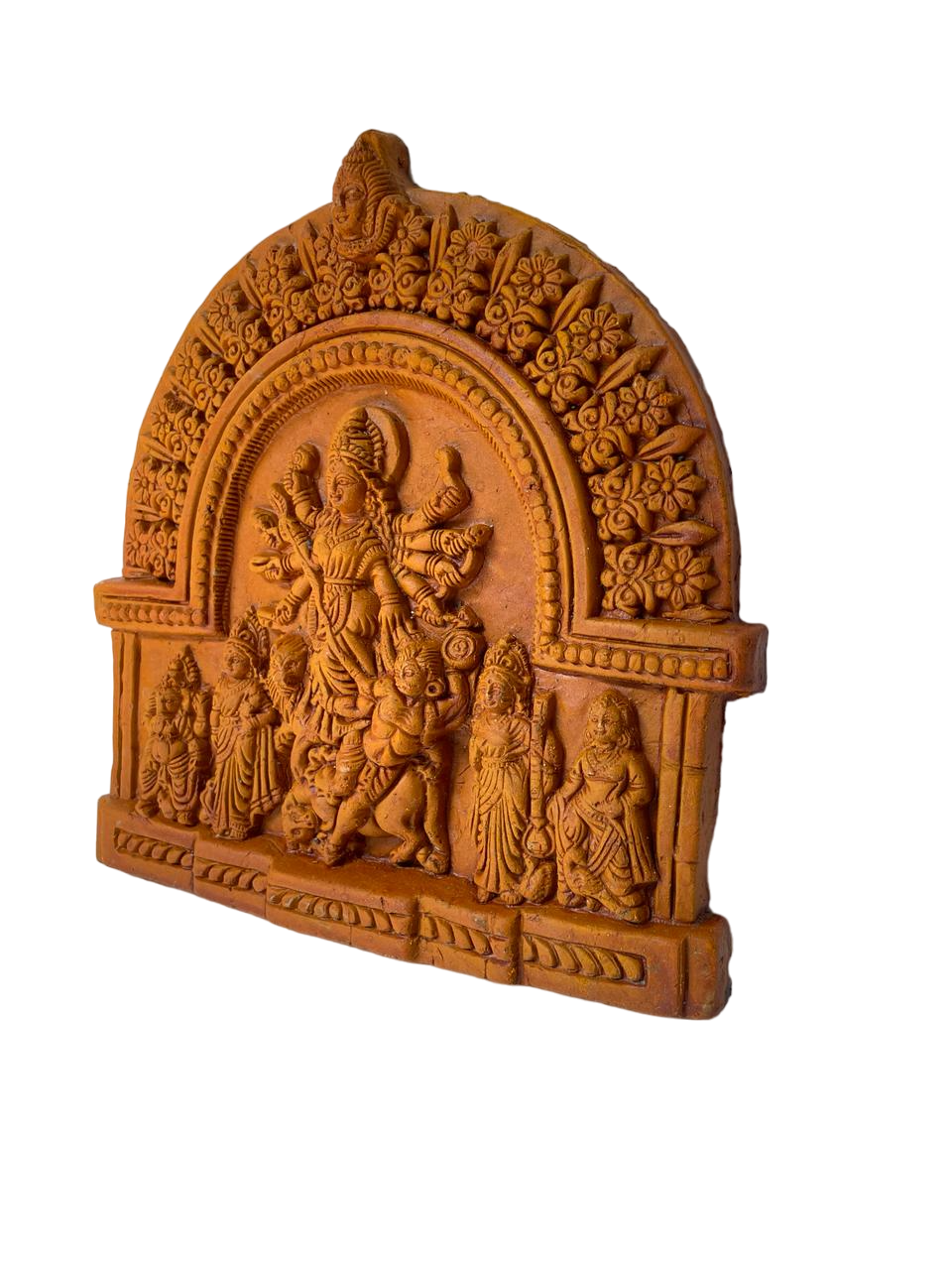 Terracotta Maa Durga Sherawali Maa Wall Hanging Showpiece Medium.