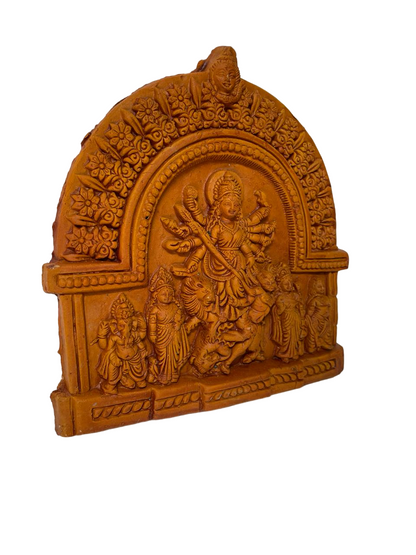 Terracotta Maa Durga Sherawali Maa Wall Hanging Showpiece Medium.