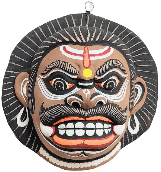 Paper Wall Hanging Mask (22 x 21 cm, Multicolour) Chhau Mask Puruliya West Bengal,