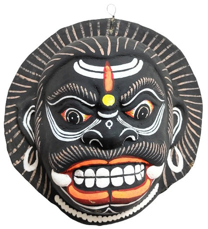 Paper Wall Hanging Mask (22 x 21 cm, Multicolour) Chhau Mask Puruliya West Bengal