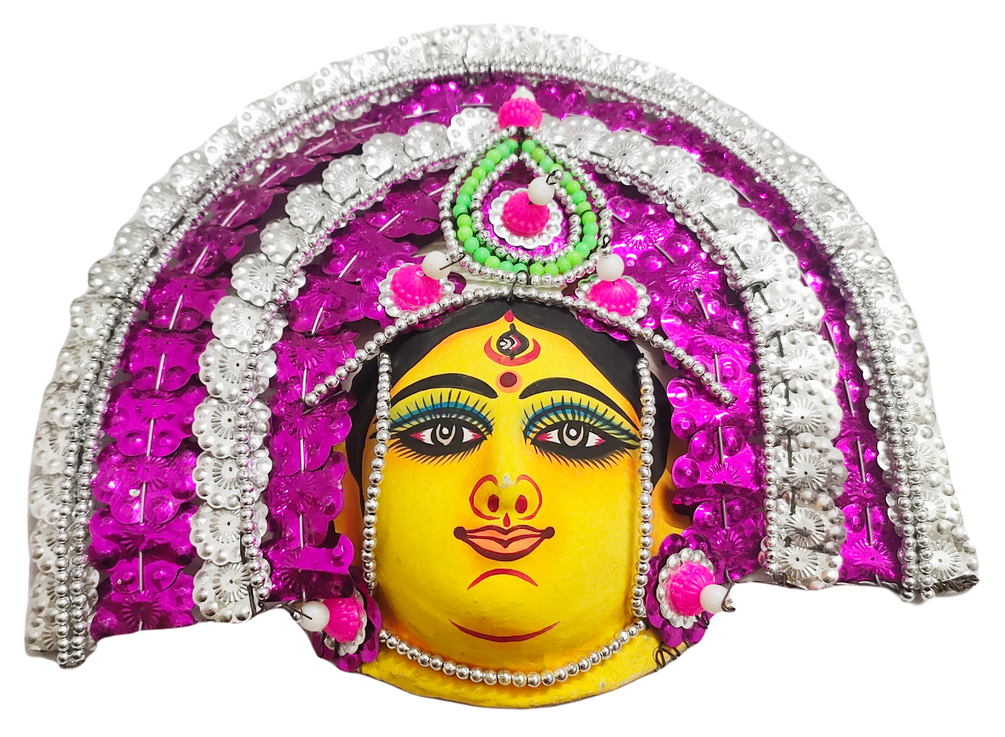 Mukherjee Handicrafts| Devi Durga Chhau Mask – Design | Handmade Durga Ma| Decorative Showpiece & Wall Hanging, Large