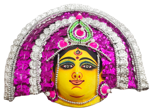 Mukherjee Handicrafts| Devi Durga Chhau Mask – Design | Handmade Durga Ma| Decorative Showpiece & Wall Hanging, Large