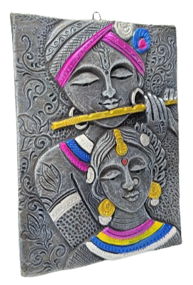 Divine Terracotta Radha Krishna Wall Hanging - Handcrafted Indian Art by Mukherjee Handicrafts