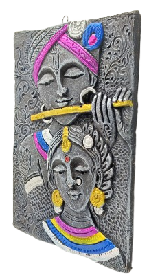 Divine Terracotta Radha Krishna Wall Hanging - Handcrafted Indian Art by Mukherjee Handicrafts