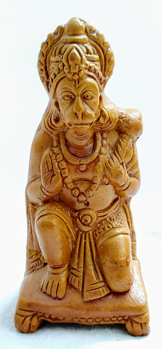 Earthenware Hanuman ji Terracotta Statue/Idol Showpiece (Multi Color, Size - Small)