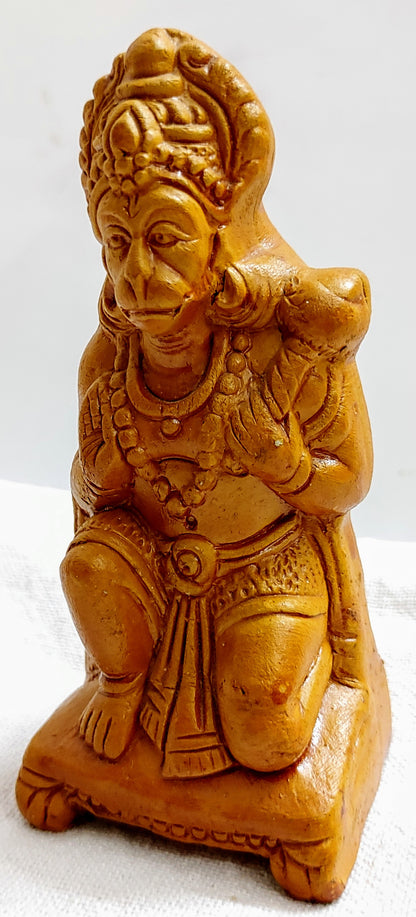 Earthenware Hanuman ji Terracotta Statue/Idol Showpiece (Multi Color, Size - Small)