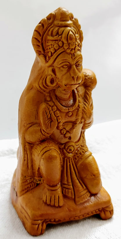 Earthenware Hanuman ji Terracotta Statue/Idol Showpiece (Multi Color, Size - Small)