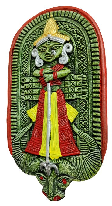 Terracotta Maa Durga Ma Dura Sherawali Maa Wall Hanging Showpiece.