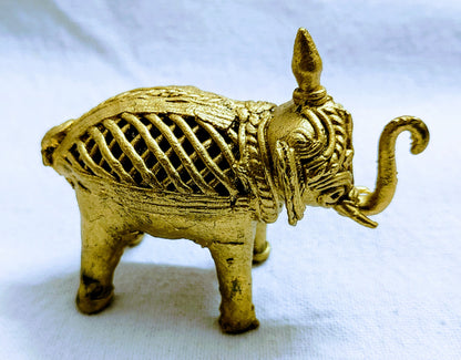 Brass Dhokra Elephant Home Decor I Interior I Handcrafted I Handmade I Artwork (Small)