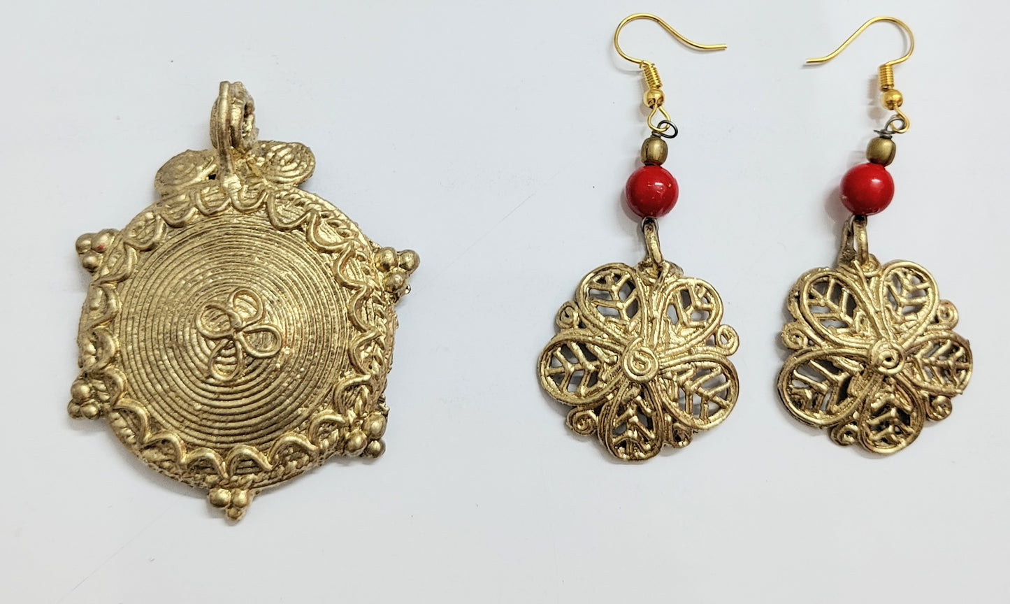 Dokra Dhokra Ethnic Collection of Brass Dokra Pendant Jewellery for Women,