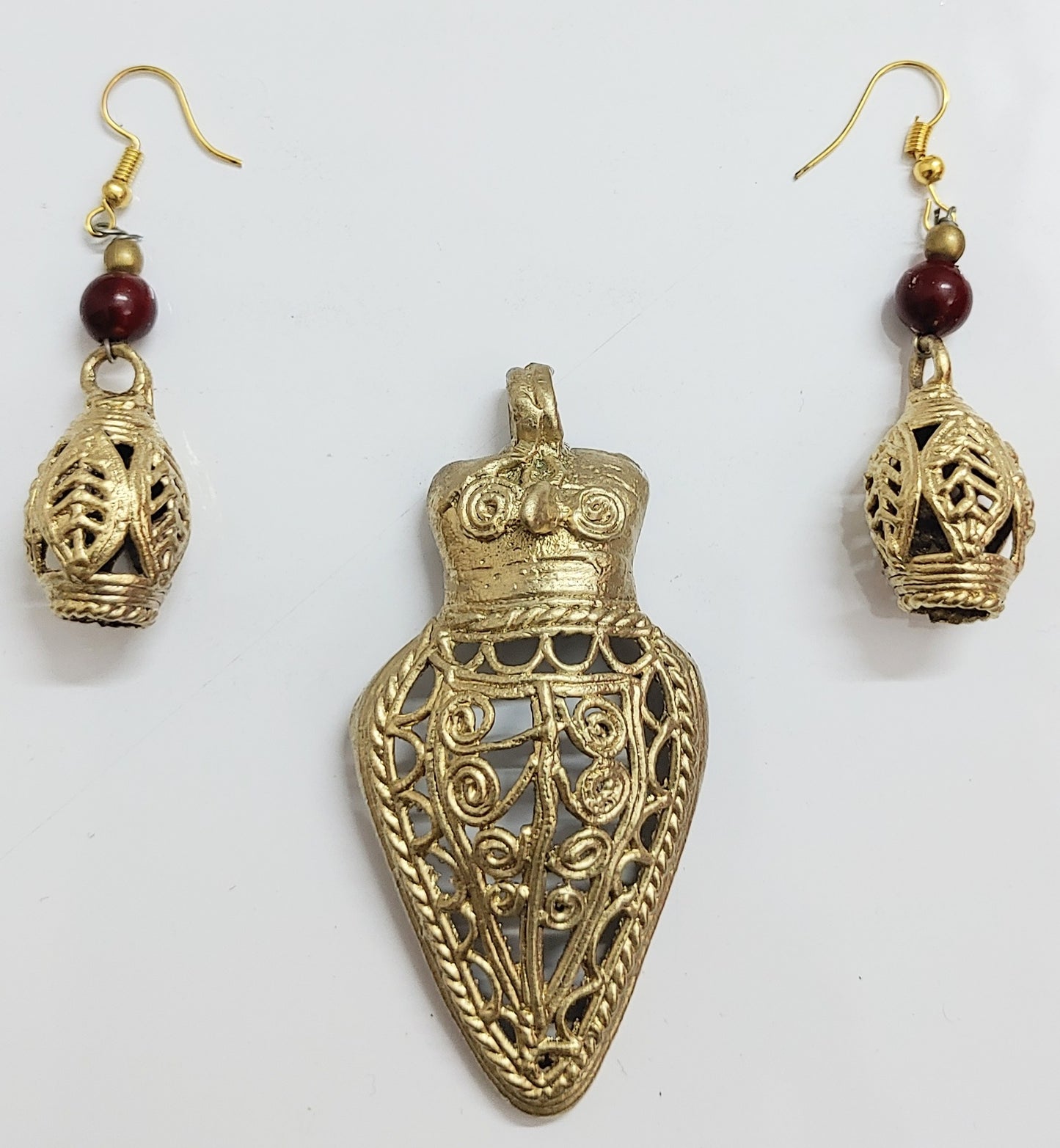 Dokra Dhokra Ethnic Collection of Brass Dokra Pendant Jewellery for Women,,