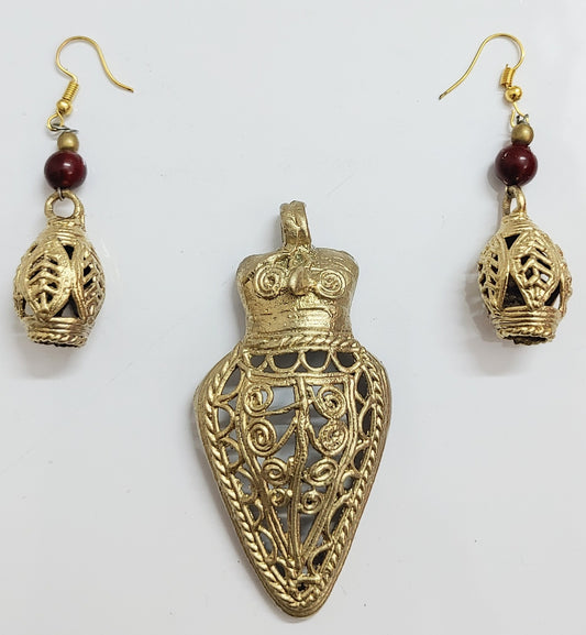 Dokra Dhokra Ethnic Collection of Brass Dokra Pendant Jewellery for Women,,