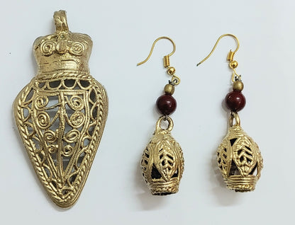 Dokra Dhokra Ethnic Collection of Brass Dokra Pendant Jewellery for Women,,