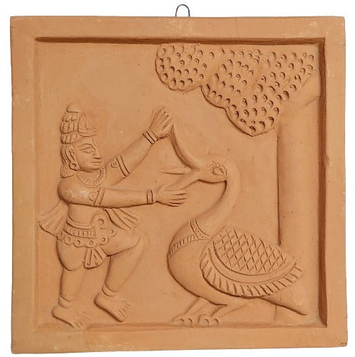 Terracotta Wall Hanging Showpiece for Home Décor Krishna