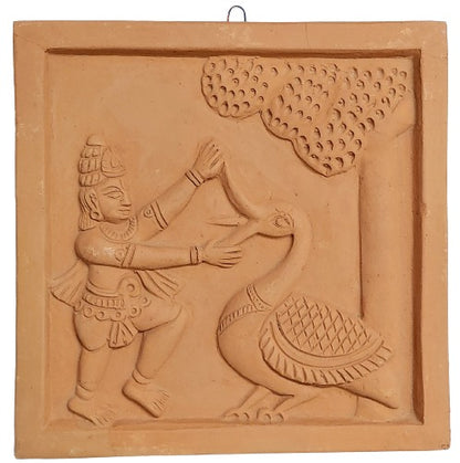 Terracotta Wall Hanging Showpiece for Home Décor Krishna