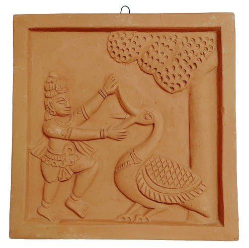 Terracotta Wall Hanging Showpiece for Home Décor Krishna