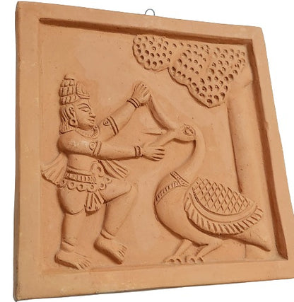 Terracotta Wall Hanging Showpiece for Home Décor Krishna