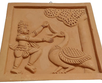 Terracotta Wall Hanging Showpiece for Home Décor Krishna