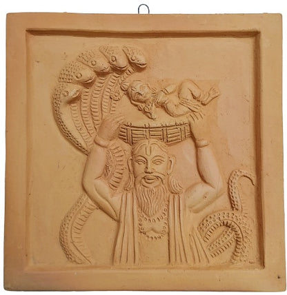 Terracotta Wall Hanging Showpiece for Home Décor Krishna Vashudev