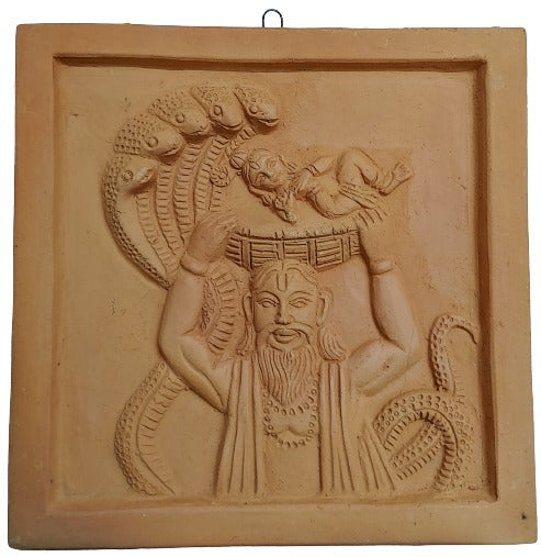 Terracotta Wall Hanging Showpiece for Home Décor Krishna Vashudev