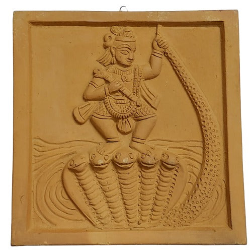 Terracotta Wall Hanging Showpiece for Home Décor Krishna Kaliya Daman