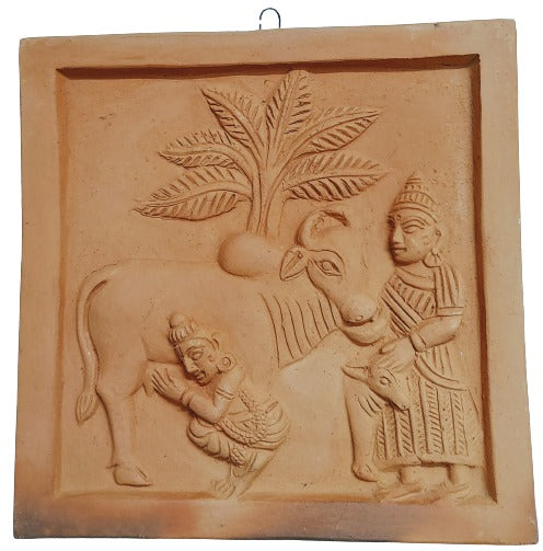 Terracotta Wall Hanging Showpiece for Home Décor Krishna Gopal Makhanchor