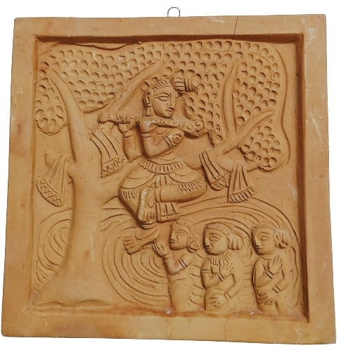 Terracotta Wall Hanging Showpiece for Home Décor Krishna Gopala