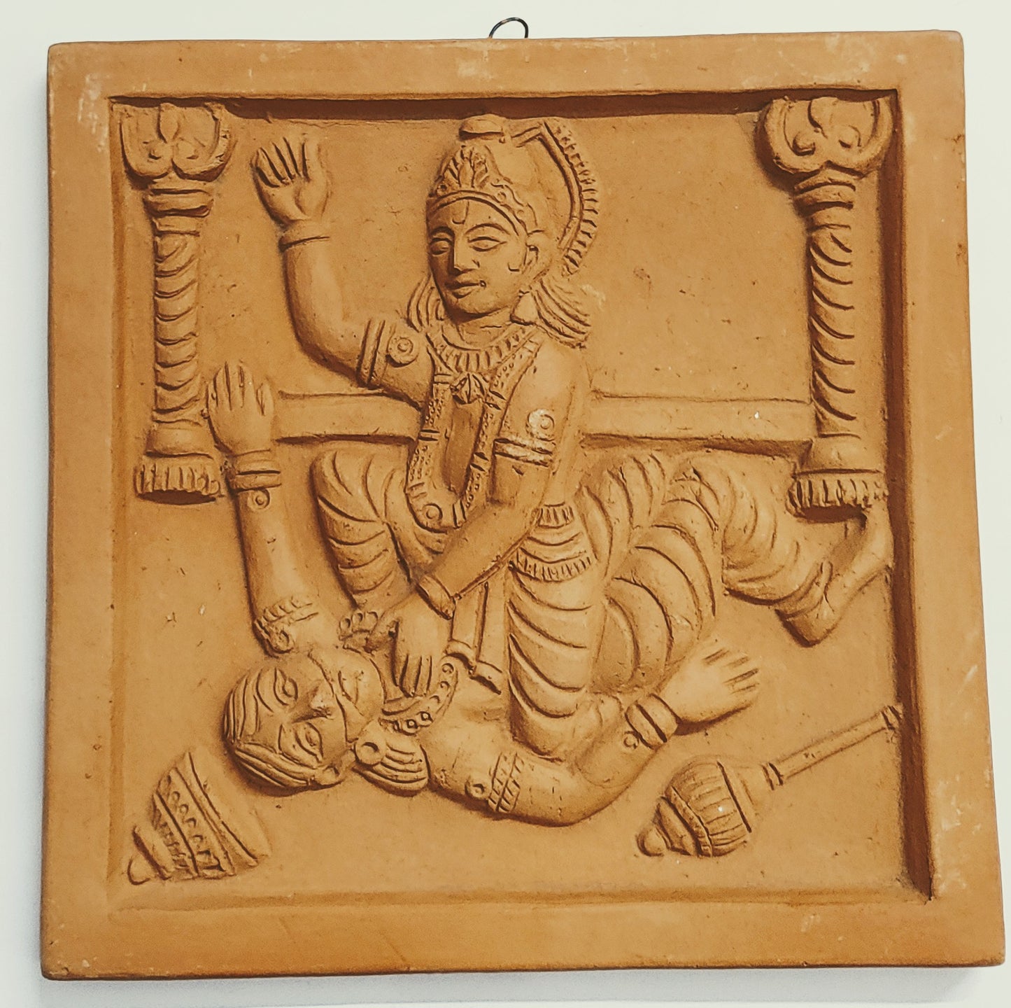 Terracotta Wall Hanging Showpiece for Home Décor Krishna Kansha Badh