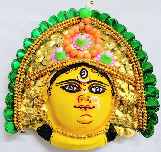 Devi Durga Chhau Mask – Design | Handmade Product | Decorative Showpiece & Wall Hanging.,