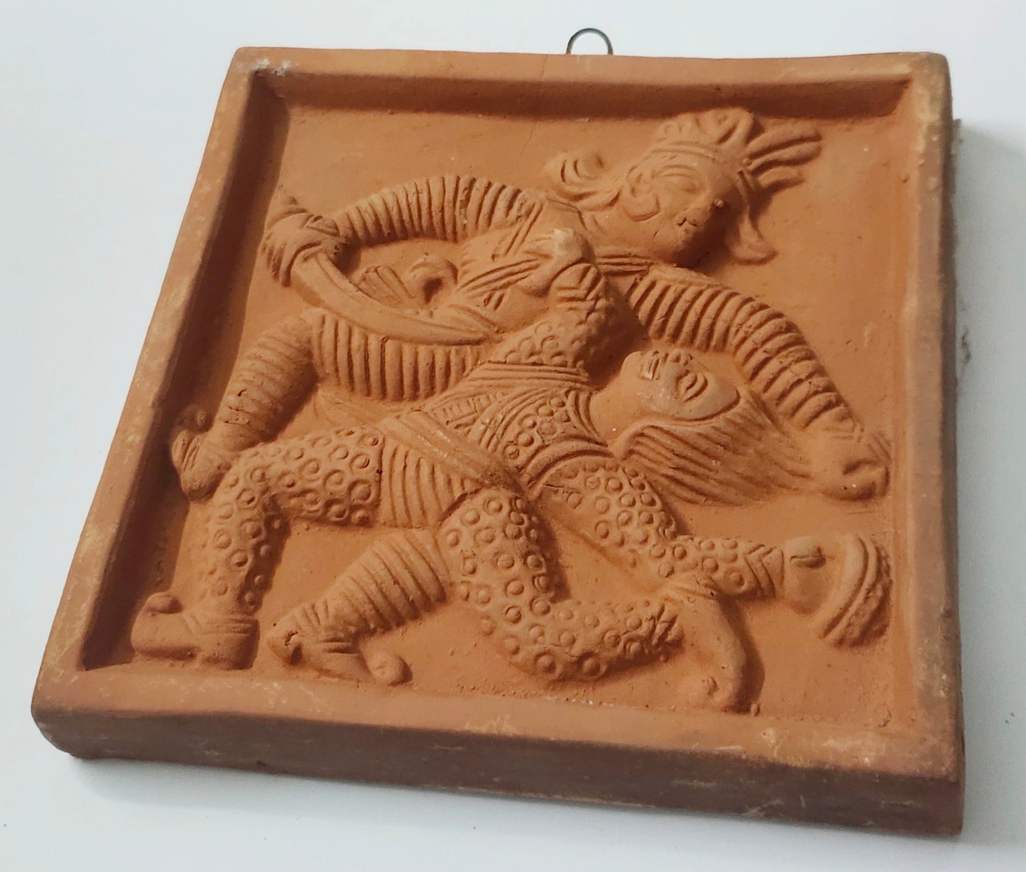 Terracotta Wall Hanging Showpiece for Home Decor Krishna kansa vadh