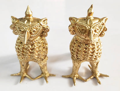 Brass Dhokra Owl Bird Home Decor I Interior I Handcrafted I Handmade I Artwork (Medium)