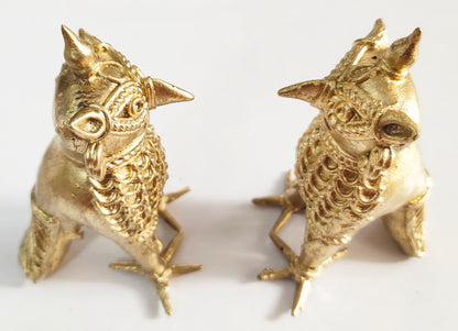 Brass Dhokra Owl Bird Home Decor I Interior I Handcrafted I Handmade I Artwork (Medium)