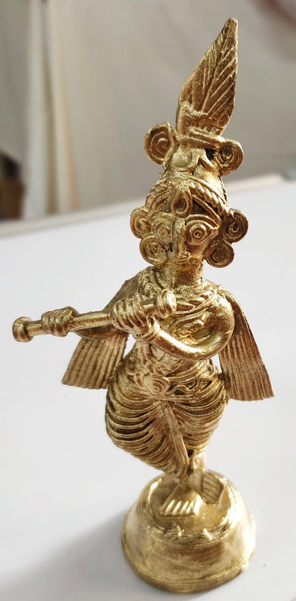 Brass Dokra Shree Krishna Govinda Figurine (Medium)