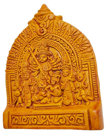 Terracotta Maa Durga Ma Dura Sherawali Maa Wall Hanging Showpiece Small.