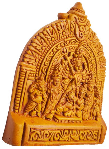 Terracotta Maa Durga Ma Dura Sherawali Maa Wall Hanging Showpiece Small.