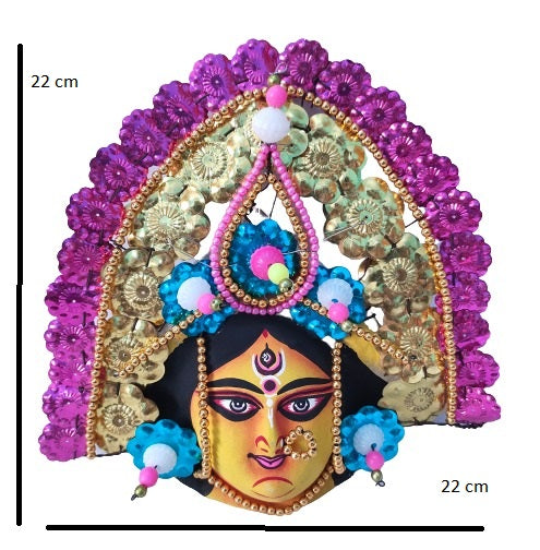 Mukherjee Handicrafts| Devi Durga Chhau Mask – Design | Handmade Durga Ma,. | Decorative Showpiece & Wall Hanging,