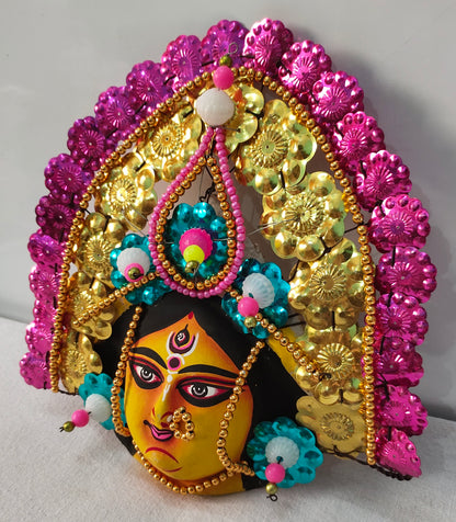 Mukherjee Handicrafts| Devi Durga Chhau Mask – Design | Handmade Durga Ma,. | Decorative Showpiece & Wall Hanging,